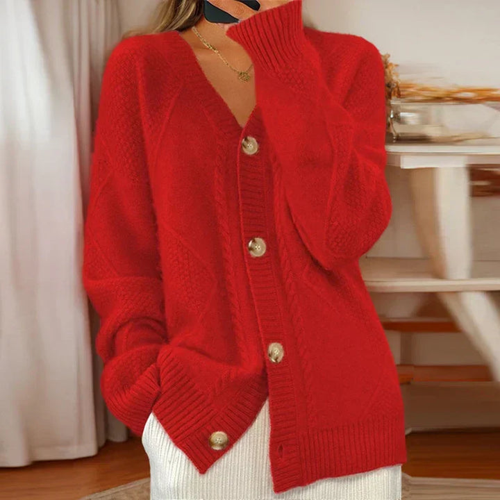 Women's Cozy Knit Button-Down Cardigan - Everyday Layering