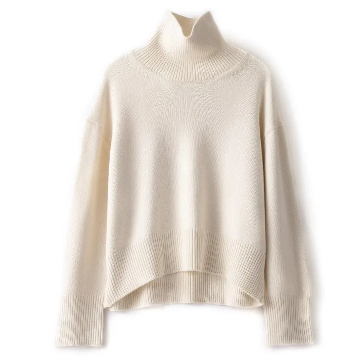 Women's Pure Cashmere Turtleneck Sweater - Cozy Elegance