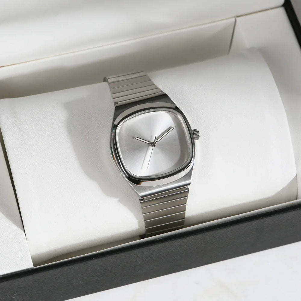 Men's Stainless Steel Square Watch – Urban Minimalist Design