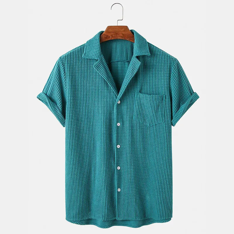 Men's Waffle-Knit Terry Shirt – Bruno Breathable Casual Summer