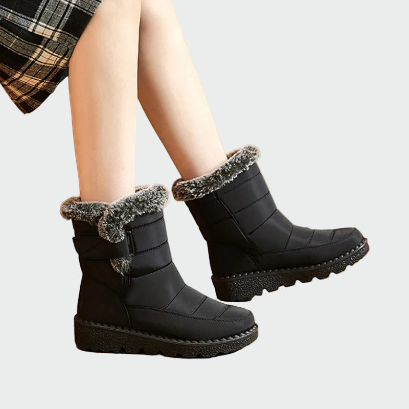 Women's Faux Fur Lined Winter Boots - Cozy & Non-Slip for Cold Weather