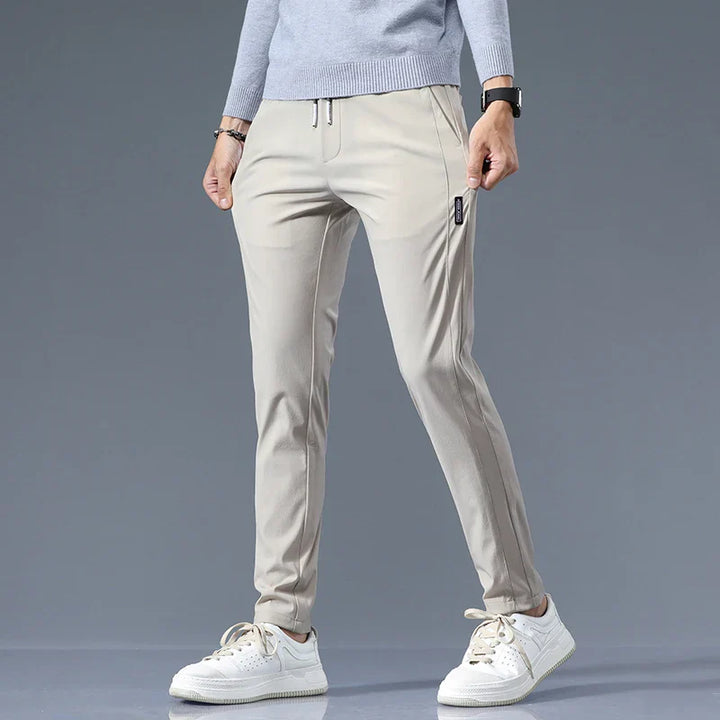 Men's Cotton Tailored Trousers – Straight-Leg Smart Casual