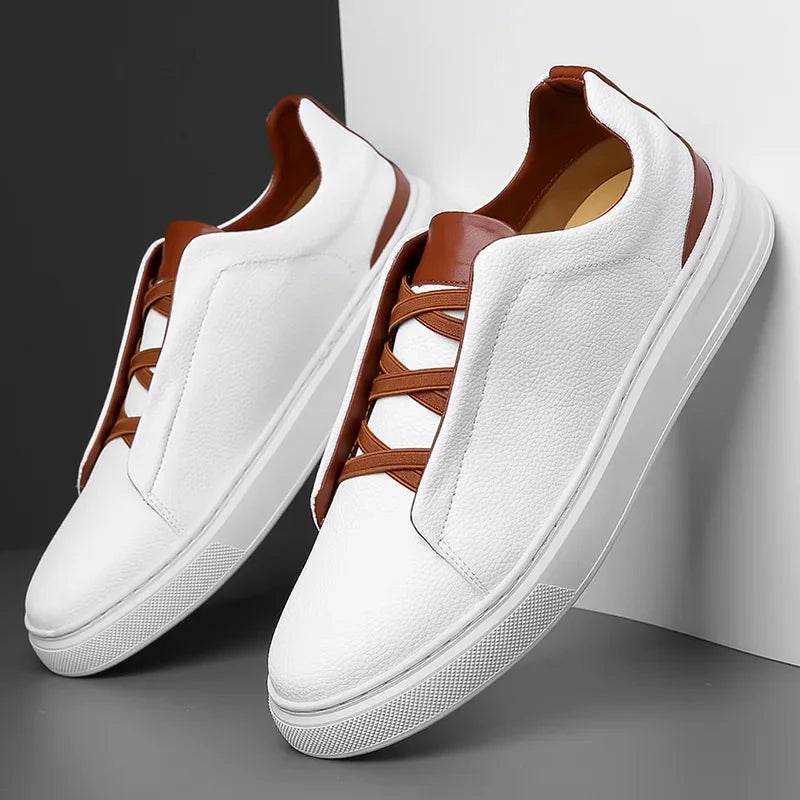 Men's Leather Trainers – Cushioned Low-Profile Everyday Shoes