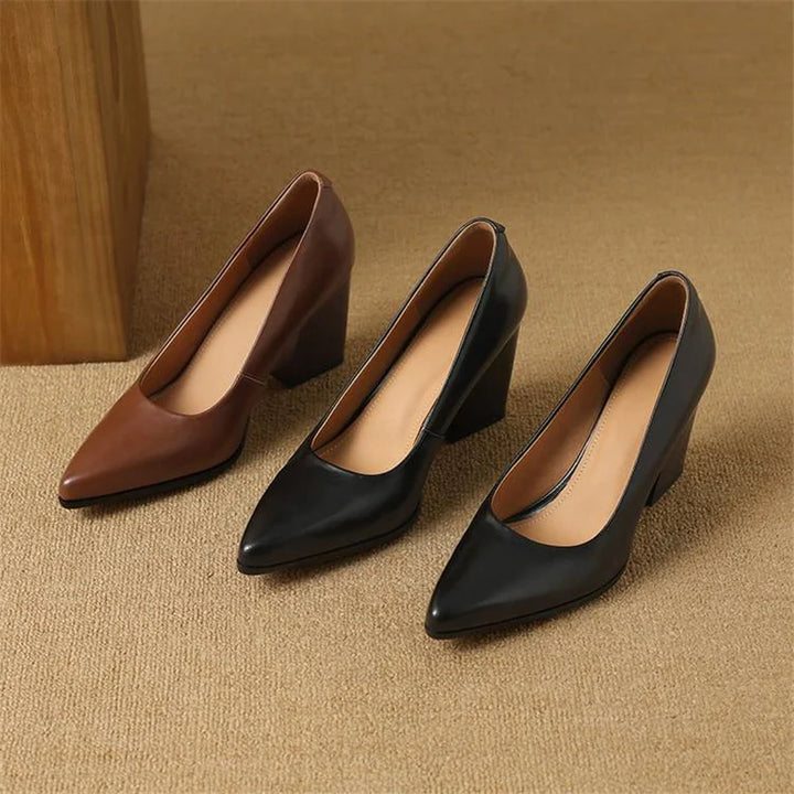 Women's Verona Pointed Toe Block Heel Pumps - Everyday Elegance