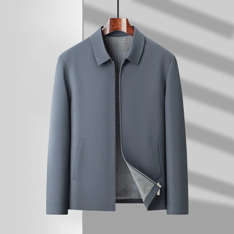 Men's Canvas Zip Jacket – Tailored Structured Casual Coat