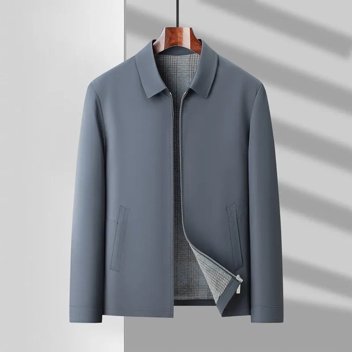 Men's Canvas Zip Jacket – Tailored Structured Casual Coat