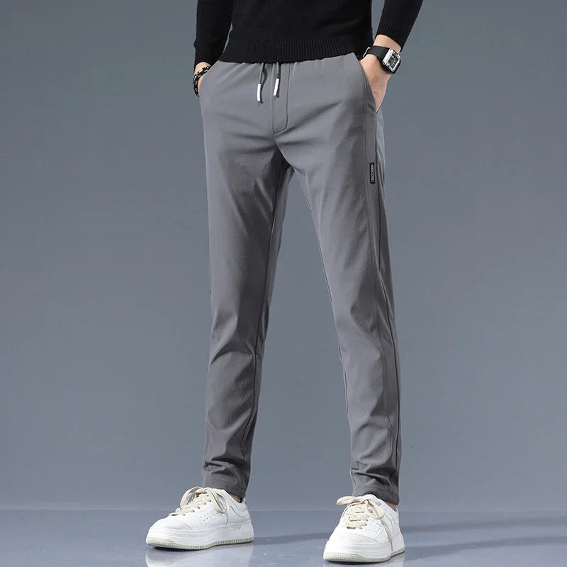 Men's Cotton Tailored Trousers – Straight-Leg Smart Casual