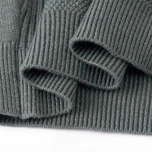 Men's Jacquard Knit Jumper – Textured Mock Neck Sweater