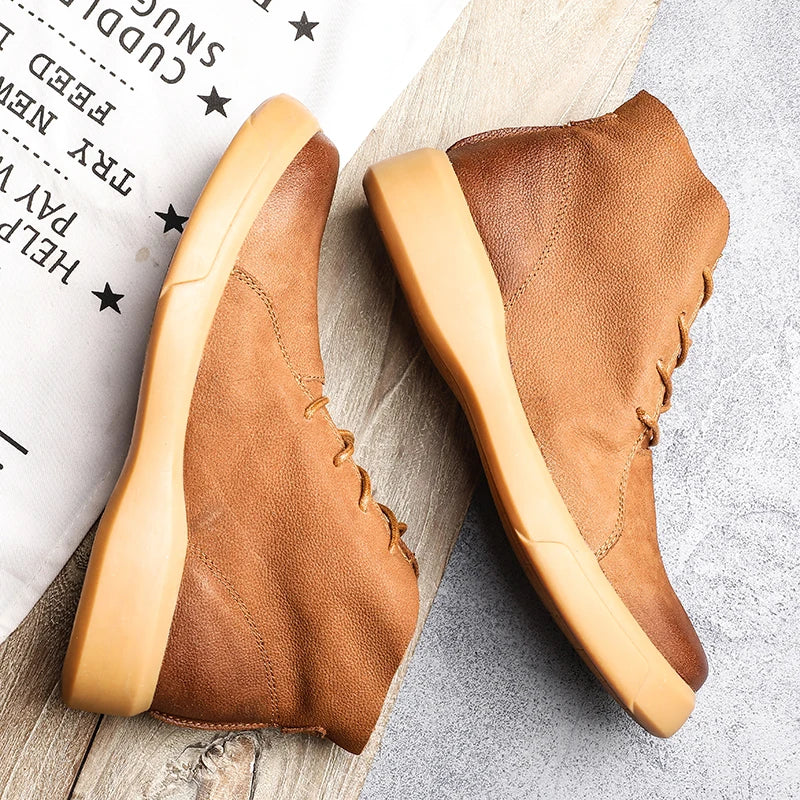 Men's Leather Chukka Boots – Cushioned Ankle Boots for Everyday Wear