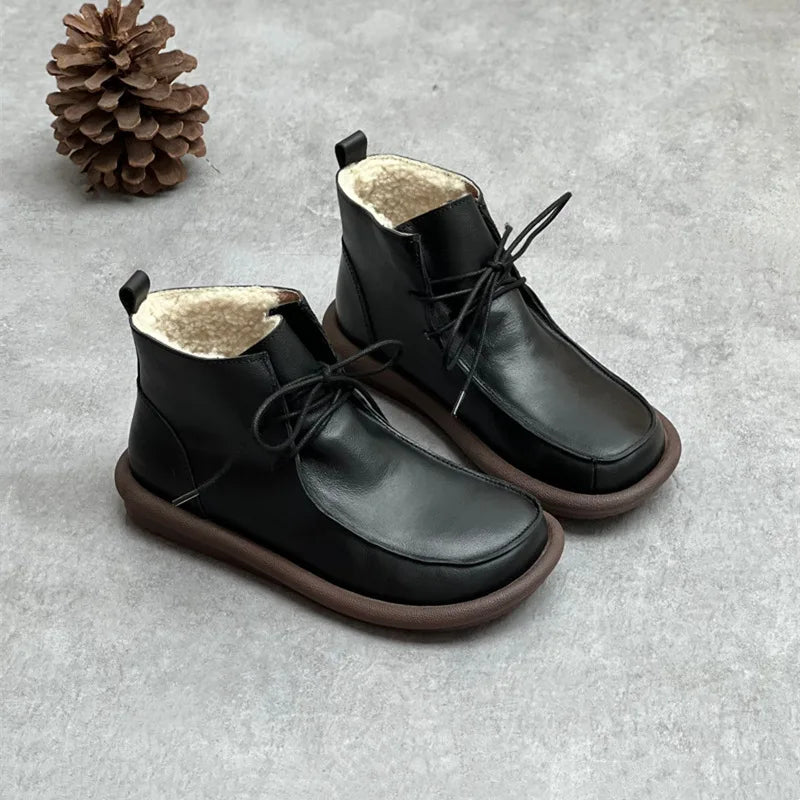 Women's Genuine Leather Boots - All-Day Comfort and Style