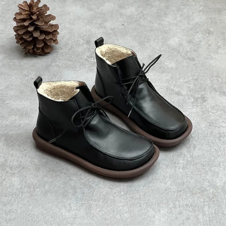 Women's Genuine Leather Boots - All-Day Comfort and Style