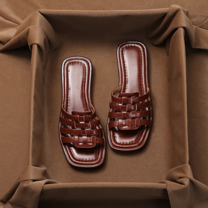 Women's Calabria Woven Leather Slippers - Everyday Elegance