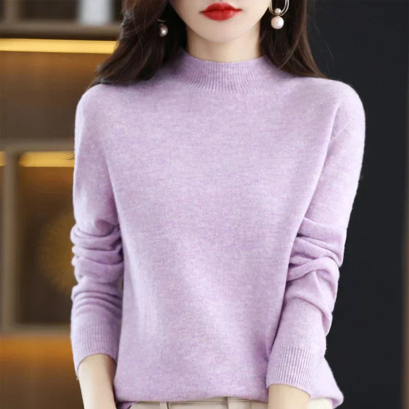 Women's Merino Wool Cashmere Blend Sweater - Soft & Warm