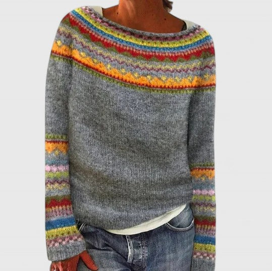 Women's Nordic Knit Sweater - Warm, Playful Winter Style