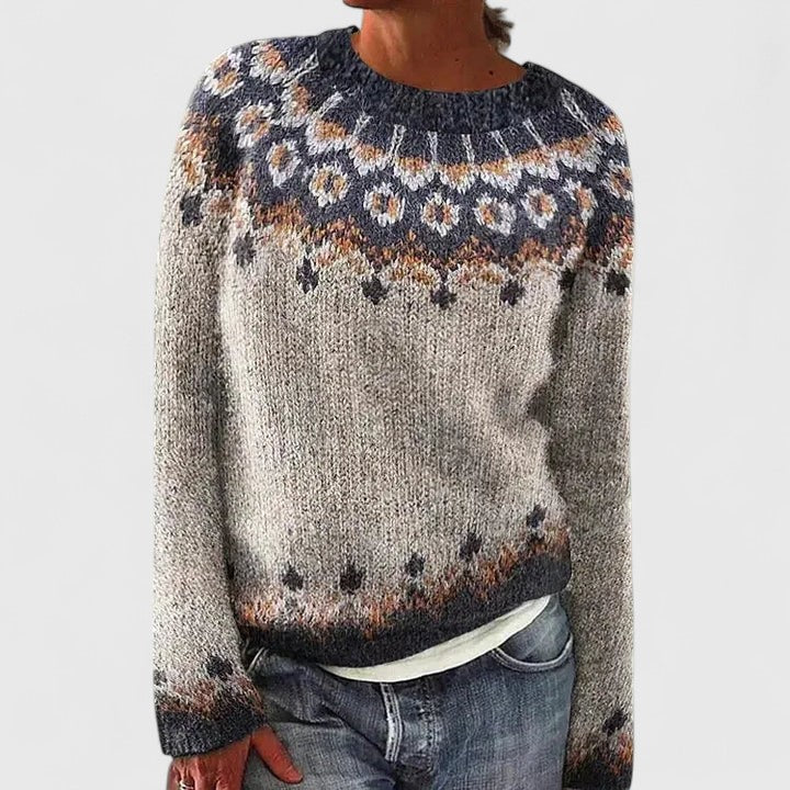 Women's Nordic Knit Sweater - Warm, Playful Winter Style