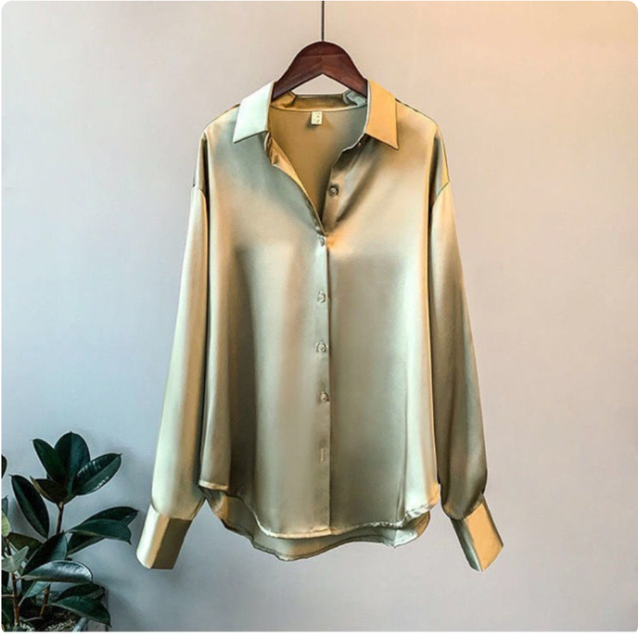 Women's Satin Shirt - Luxurious & Versatile for Day or Night