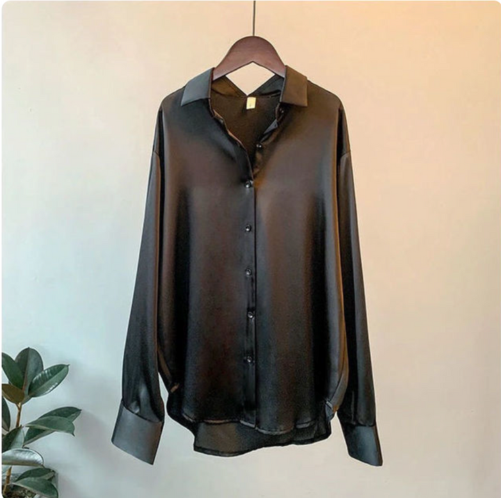 Women's Satin Shirt - Luxurious & Versatile for Day or Night