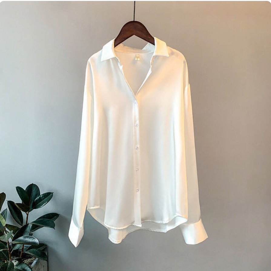 Women's Satin Shirt - Luxurious & Versatile for Day or Night
