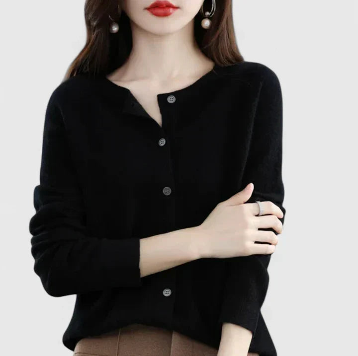 Women's Emilia Classic Button Cardigan - Soft Everyday Layering