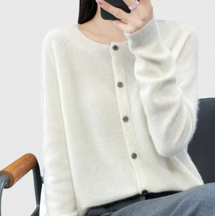 Women's Emilia Classic Button Cardigan - Soft Everyday Layering