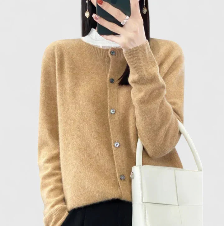 Women's Emilia Classic Button Cardigan - Soft Everyday Layering