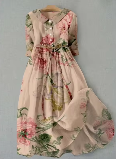 Women's Cassidy Floral Midi Dress - Effortless Romantic
