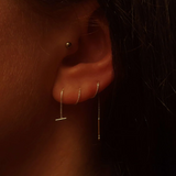 Women's Ena Sol Chain Drop Earrings – Stainless Steel, Gold & Silver