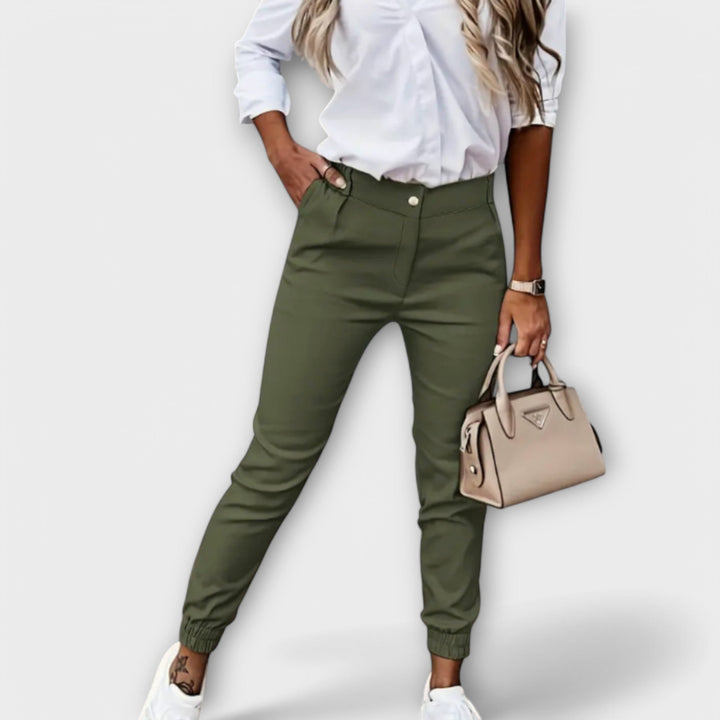 Women's High-Waist Stretch Pants - Everyday Comfort & Style