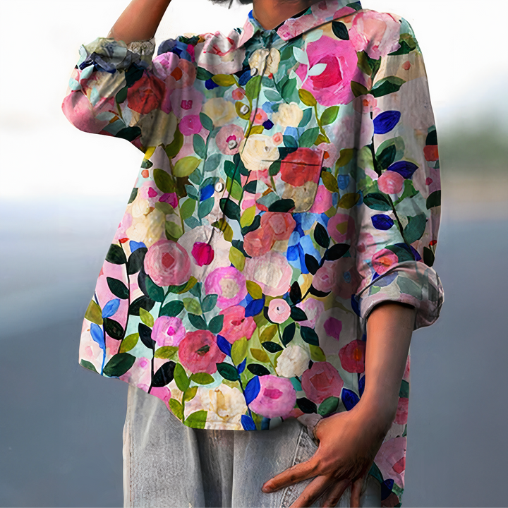 Women's Fiona Floral Blouse - Romantic Everyday Elegance