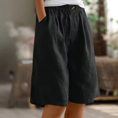 Women's Linen Relaxed Shorts - Breathable Summer Comfort