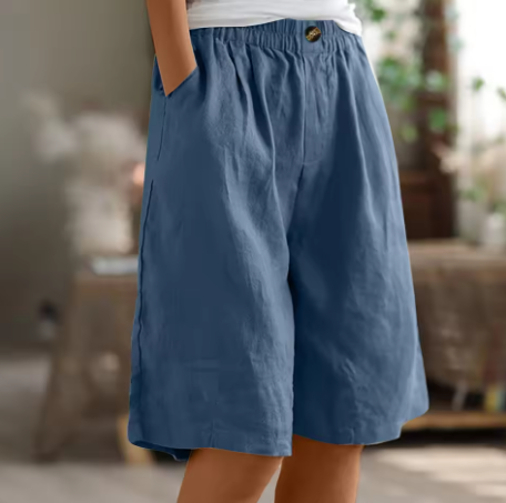 Women's Linen Relaxed Shorts - Breathable Summer Comfort