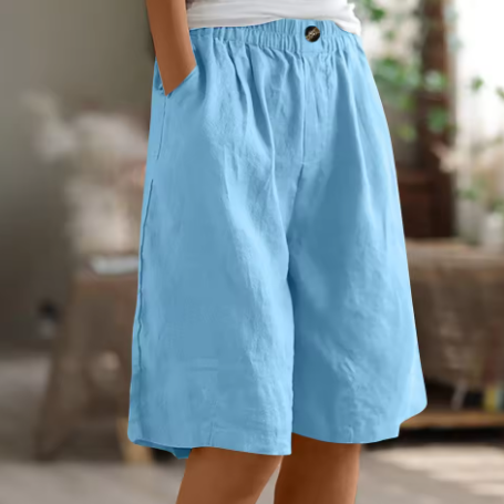 Women's Linen Relaxed Shorts - Breathable Summer Comfort