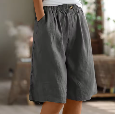 Women's Linen Relaxed Shorts - Breathable Summer Comfort