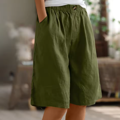 Women's Linen Relaxed Shorts - Breathable Summer Comfort