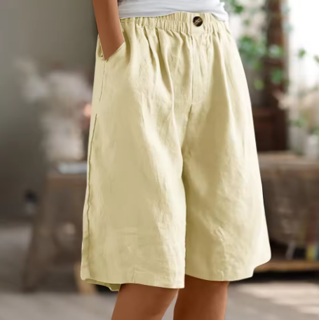 Women's Linen Relaxed Shorts - Breathable Summer Comfort
