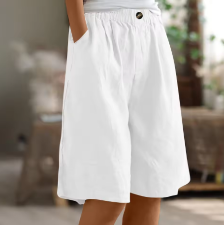 Women's Linen Relaxed Shorts - Breathable Summer Comfort