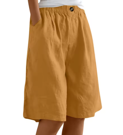 Women's Linen Relaxed Shorts - Breathable Summer Comfort