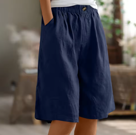 Women's Linen Relaxed Shorts - Breathable Summer Comfort