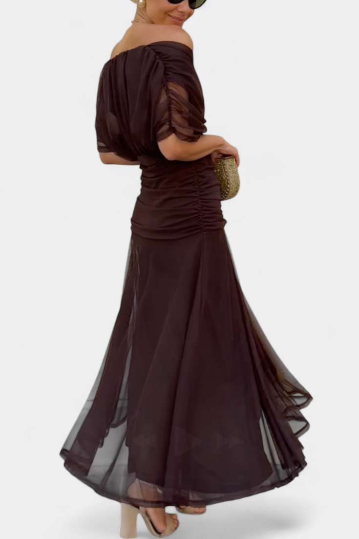 Women's Fantasy Floral Print V-Neck Dress - Elegant & Flowing