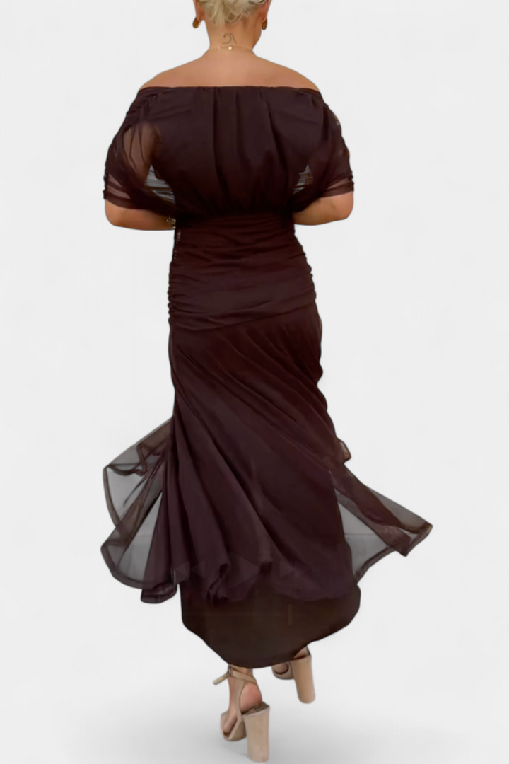 Women's Floral Long V-Neck Dress - Flowing & Feminine