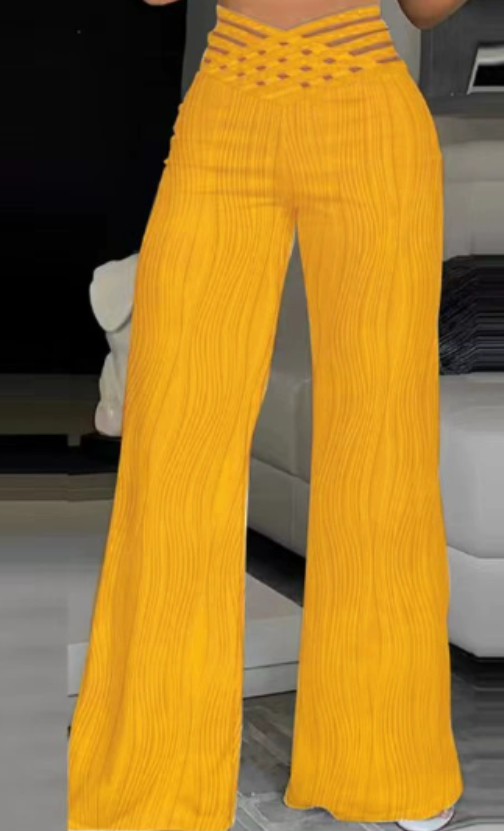 Women's Emma High Waist Crisscross Trousers - Effortless Style