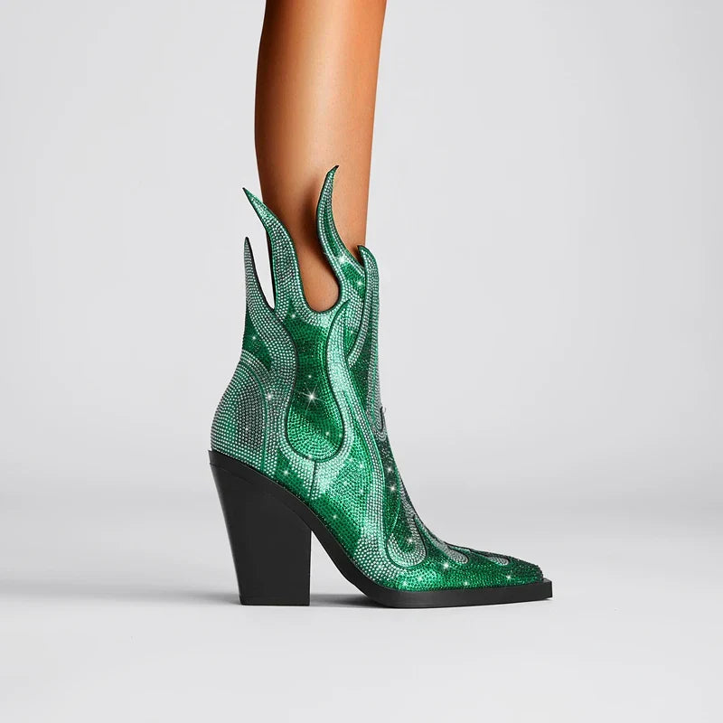 Women's Flame-Inspired Diva Boots - Command Every Step