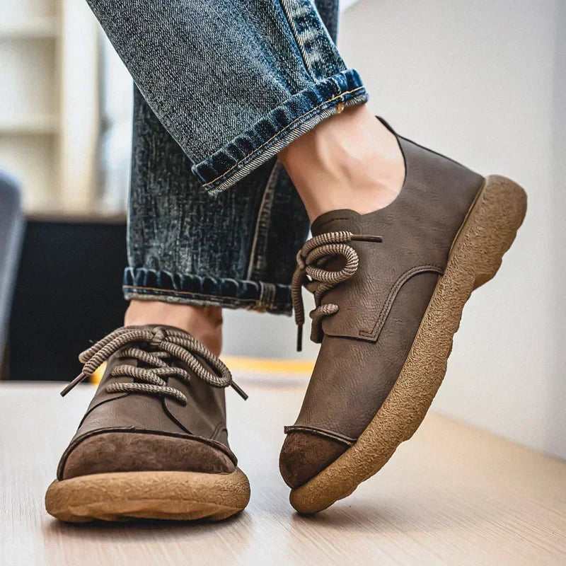 Men's Nomad Leather & Suede Sneakers – Lace-Up Trainers