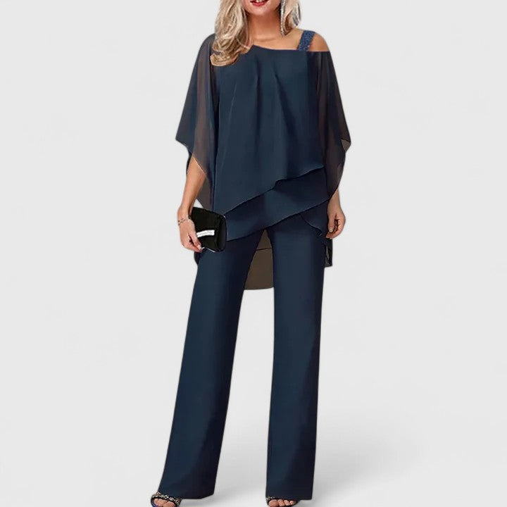 Women's Elegant Two-Piece Pant Set - Chic & Versatile