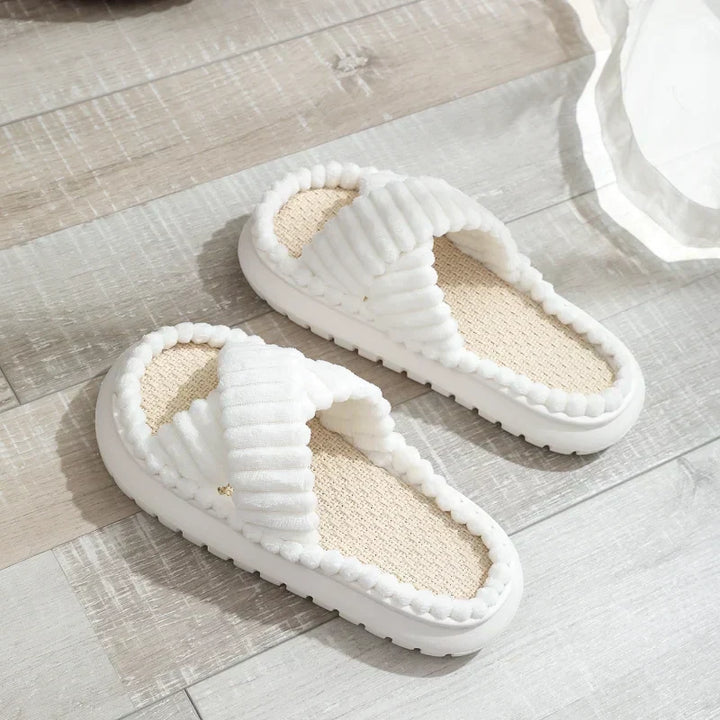 Women's Lush Mellowz Linen Slippers - Soft & Supportive