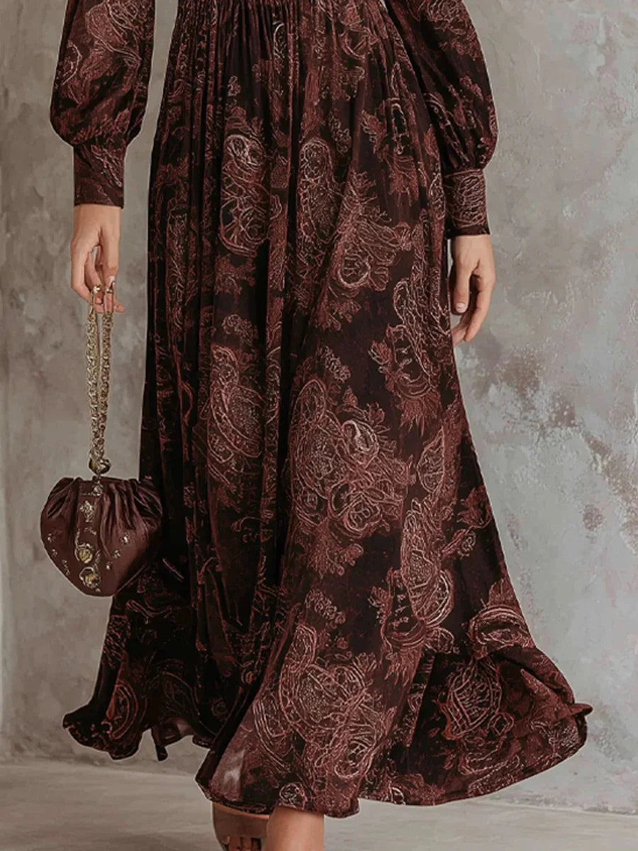 Women's Vintage Maxi Dress - Free-Spirited Bohemian Style