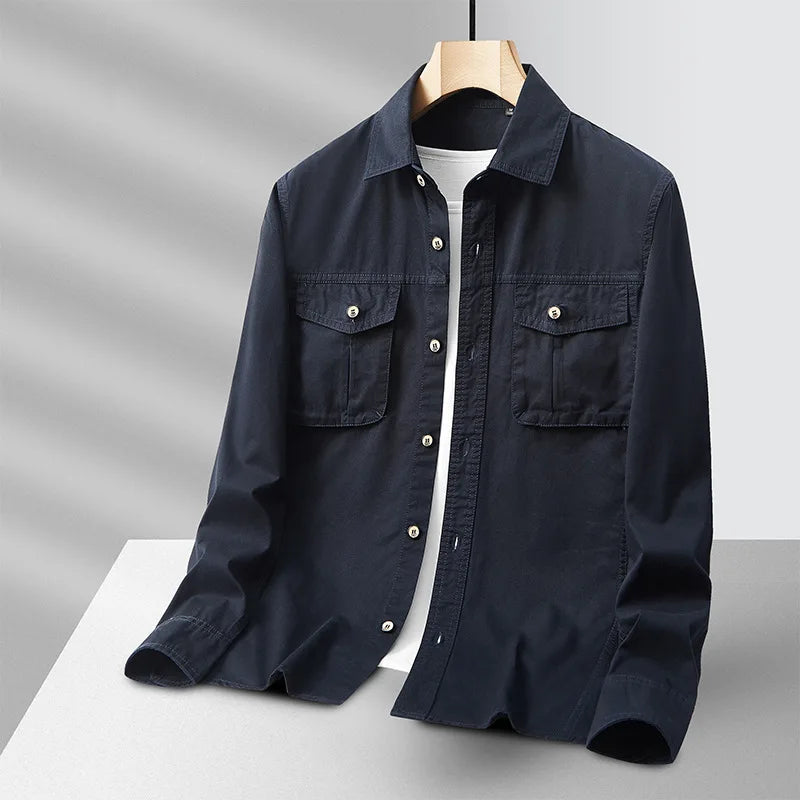 Men's Cotton Military Overshirt – Utility Field Shacket