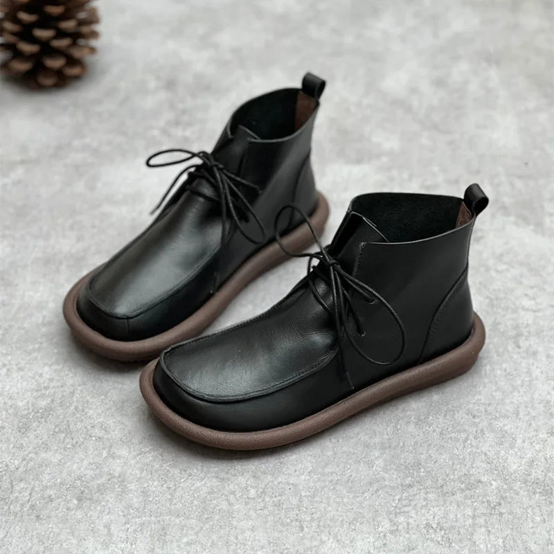 Women's Genuine Leather Boots - All-Day Comfort and Style