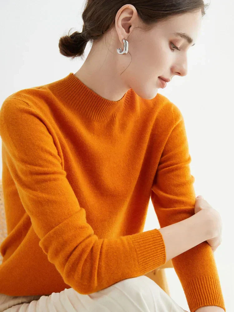 Women's Merino Wool Cashmere Blend Sweater - Soft & Warm