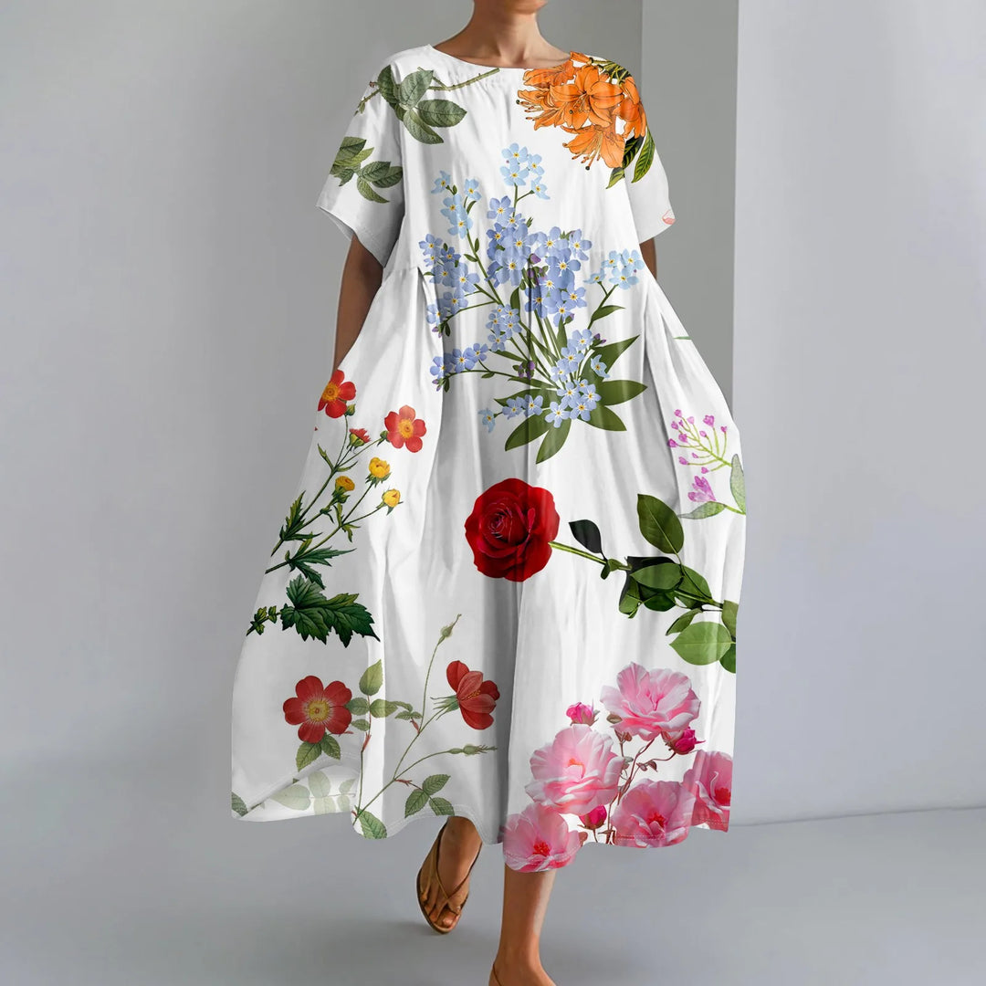 Women's Floral Print Maxi Dress - Breezy Summer Style